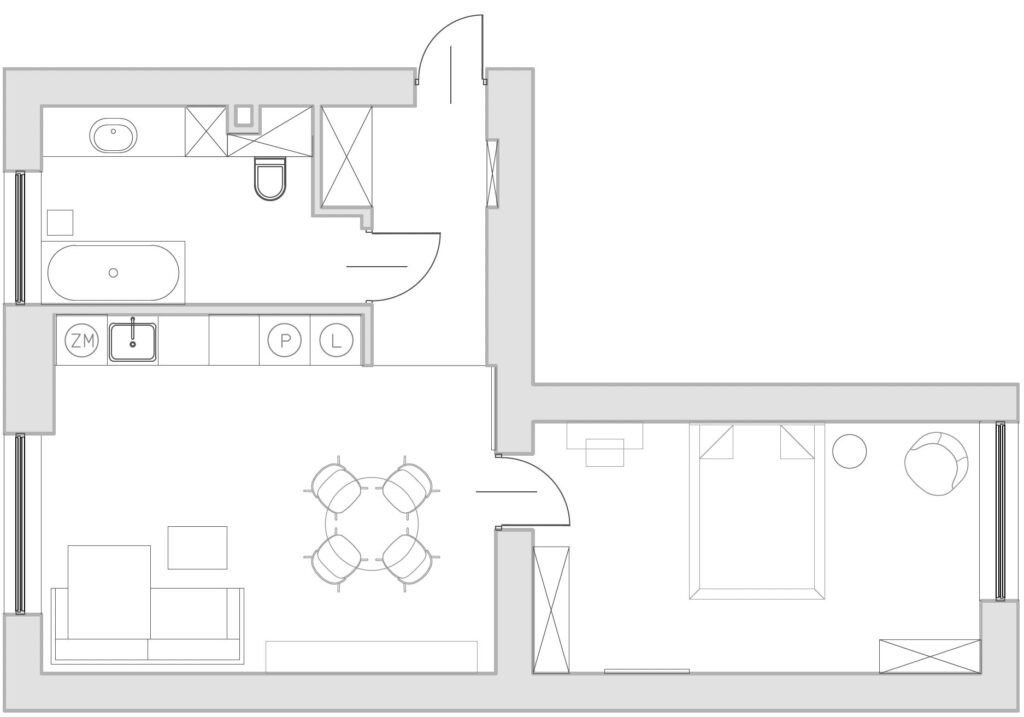 Plan - Mieszkanie przy ul. Harcerskiej
