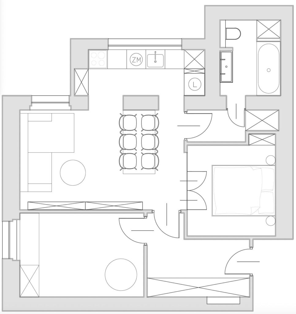 Plan - Mieszkanie przy ul. Krasickiego